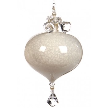 Стъклена коледна играчка Dangle Snow Ball